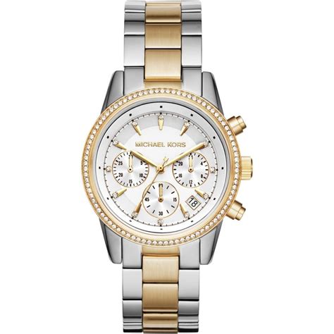 michael kors watch with big mk logo|two tone watch michael kors.